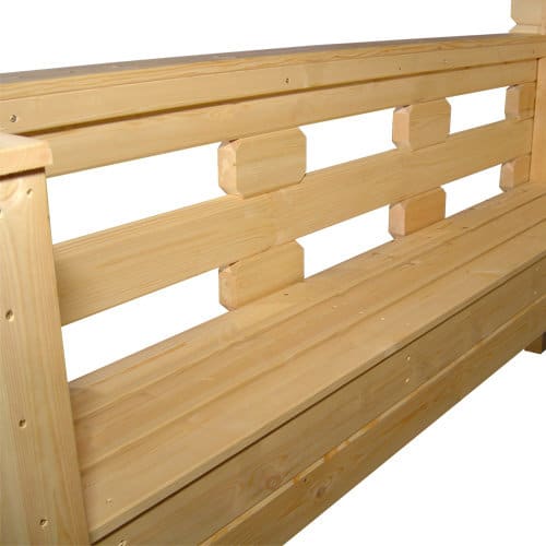 Internal benches in 44mm outdoor timber shelter.