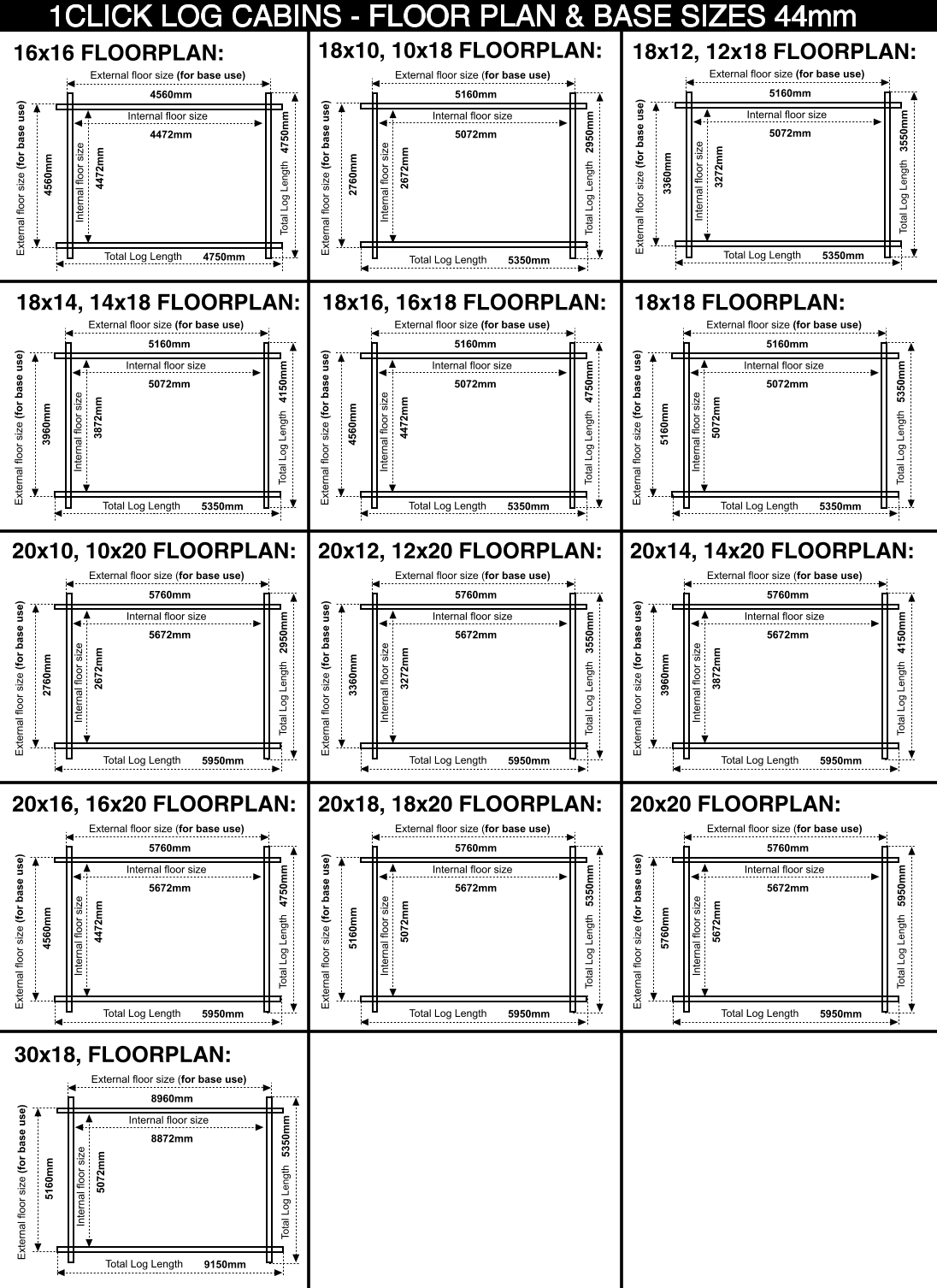 Floor_plans_44mm_part2a 44mm log cabin floor plans and bases sizes