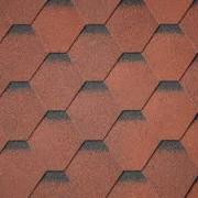 Roofing shingles in red